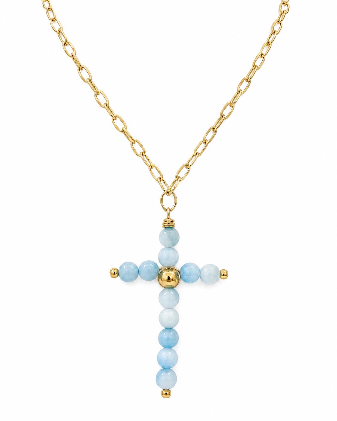 Collar Cruz Cuentas CELESTE