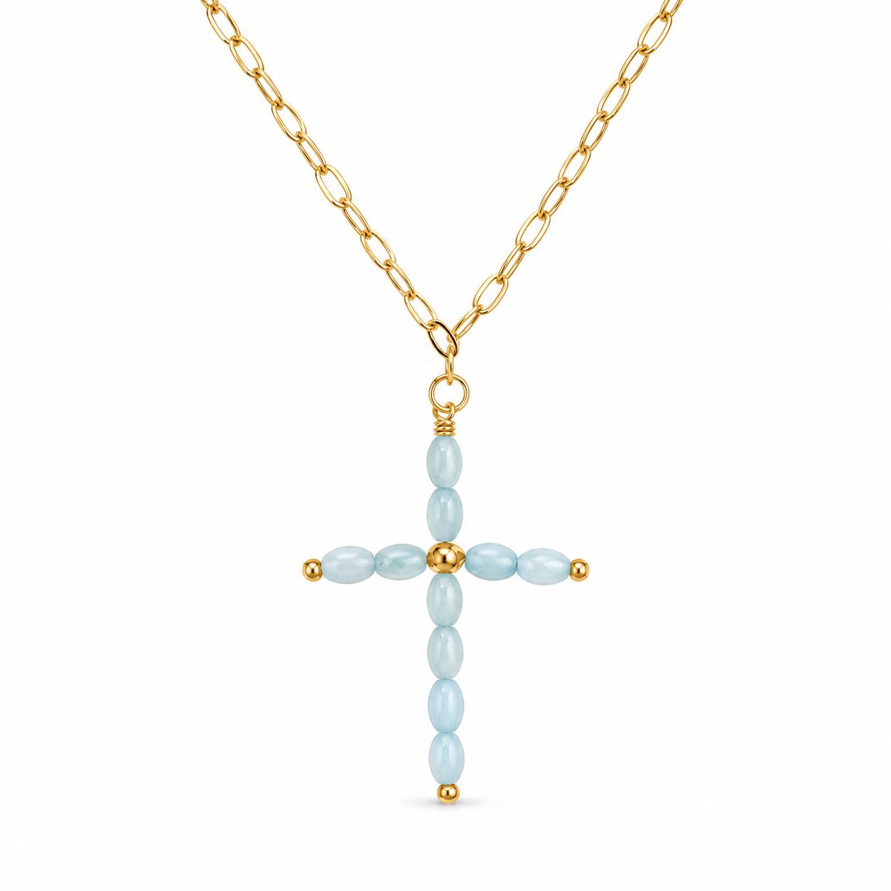 Collar Cruz Cuentas CELESTE