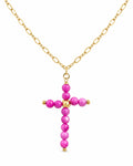Collar Cruz Cuentas ROSA
